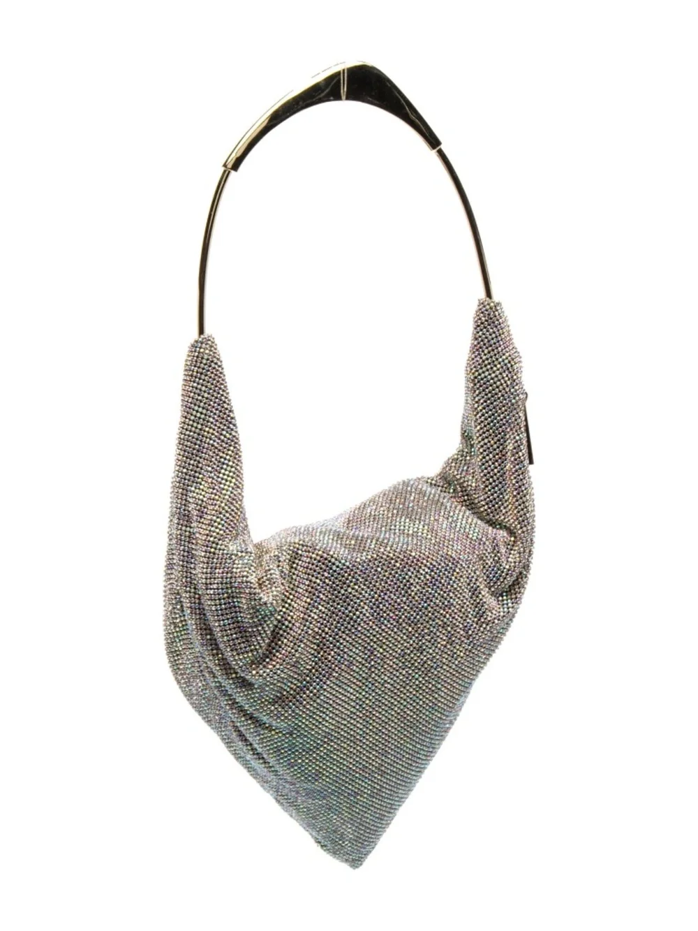 BENEDETTA BRUZZICHES Large Crystal Bag w/ Gold Metal Handle